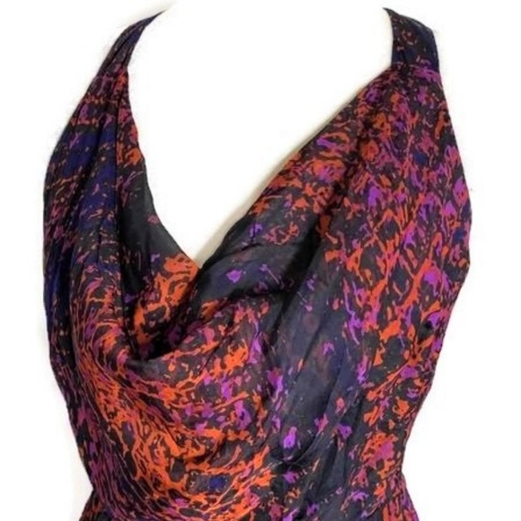 SiLK HD in Paris Dress Maxi Pure Silk Draped Neckline Racer Back Lined XS S - Picture 2 of 5